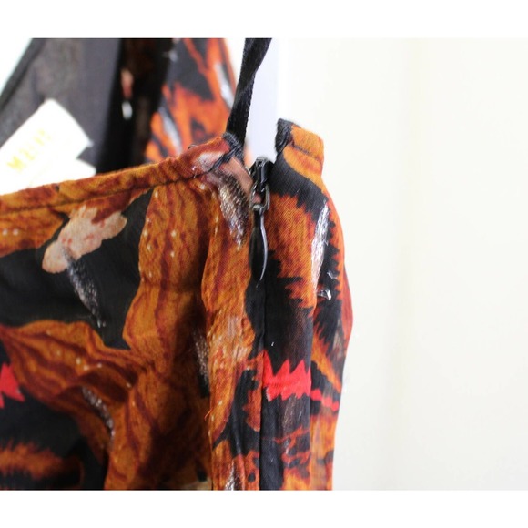 Maeve Anthropologie Kyoto One Shoulder Metallic Floral Jumpsuit Size 2 Black - Picture 5 of 8